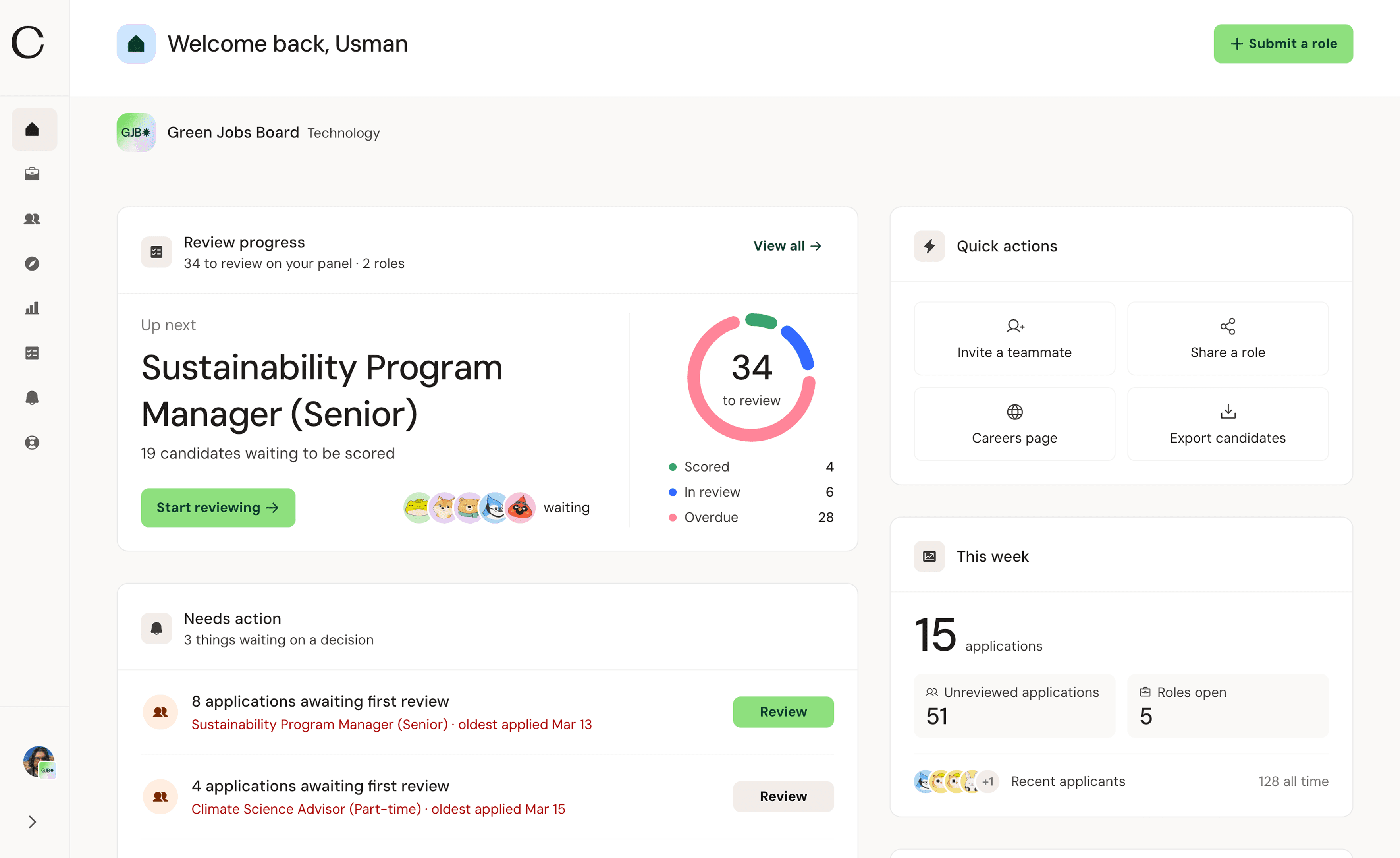 The Canopy employer dashboard